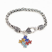 Load image into Gallery viewer, Fashion Women Bracelets & Bangles Alloy Enamel Autism Awareness Piece Autistic charm bracelet Girl Jewelry